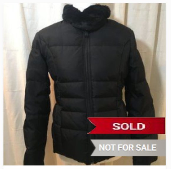 Nine West Ski Coat Puffer Faux Fur Collar